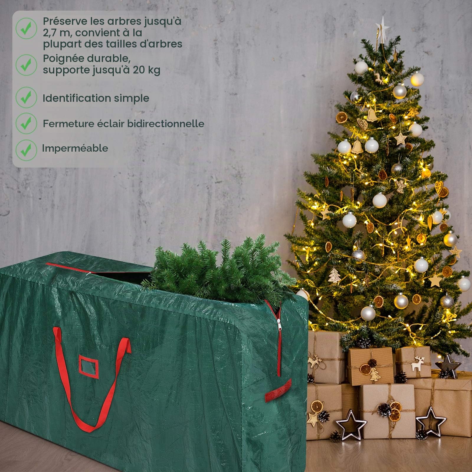 GARPROVM Grand sac de rangement XXL, 476L Sac de coussin de jardin, tissu PP sac d'emballage imperméable sac de déménagement 165x38x76cm