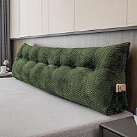 Vista 21 de Cabecera triangular grande, respaldo de cuña y soporte de posicionamiento, almohadas de lectura, almohadas de cuña para cama de día con funda