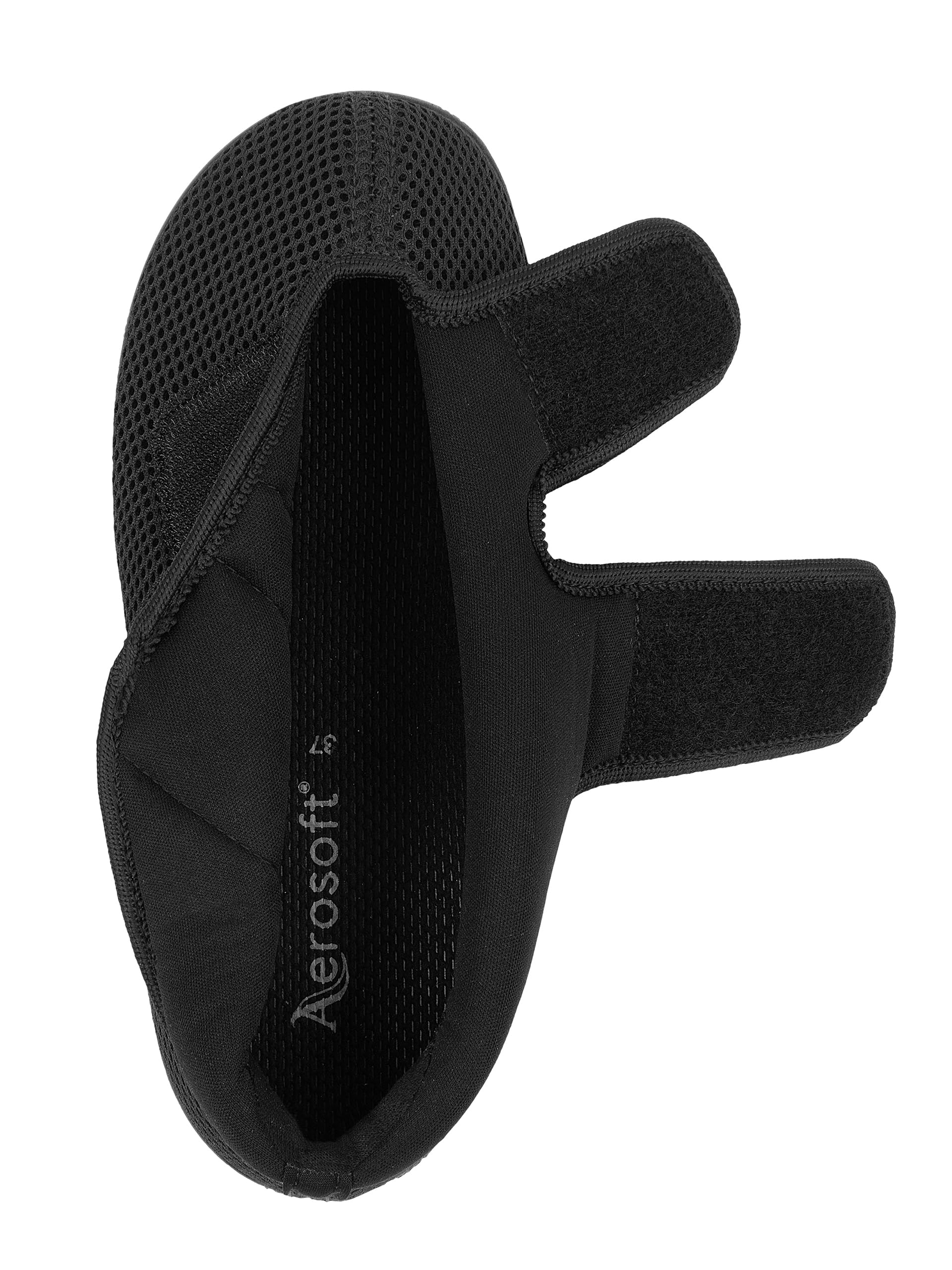 Aerosoft Reha-Stiefel Stretch 21 für Damen und Herren mit Klettverschluss | Weit öffnender, leichter Klett-Hausschuh mit Stretchmaterial, atmungsaktiv, weicher Dämpfung und rutschhemmender Sohle.
