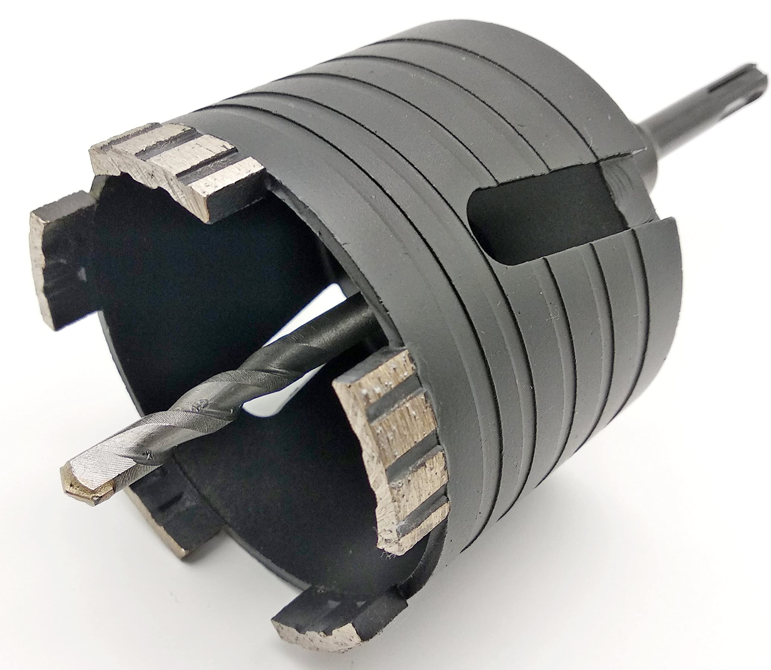 Punta trapano professionale, diametro 82 mm, diametro M16 + SDS Plus, diametro di 65 mm, segmenti turbo diamantati da 10 mm, punta di centraggio e estrattore inclusi