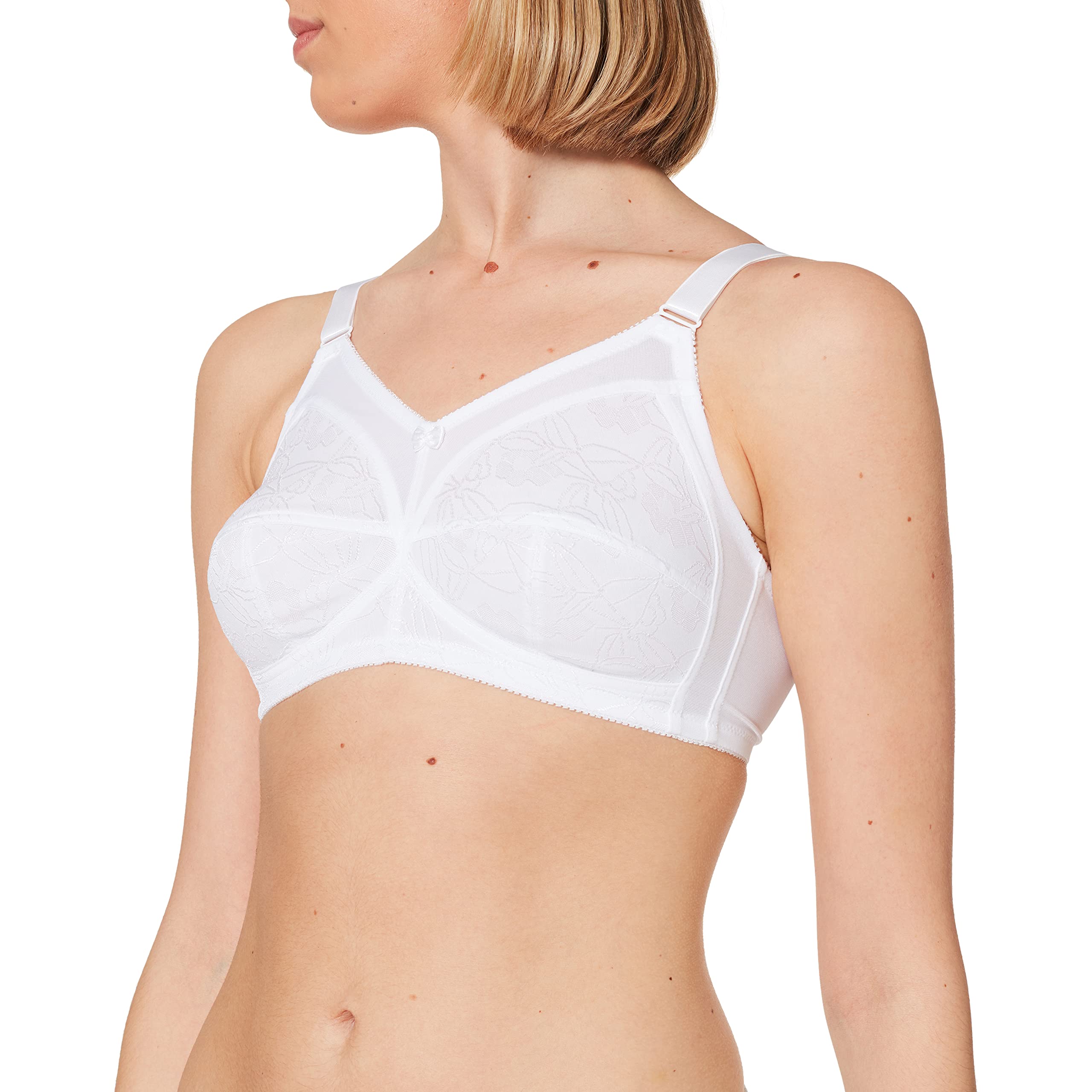 Sassa Women's Soft-BH Jacquard Full Cup Plain Everyday Bra, Off-White (weiß 00100), 42C (Manufacturer size:95C)