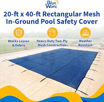 18-Year Mesh 20-ft x 40-ft In-Ground Pool Safety Cover - Blue