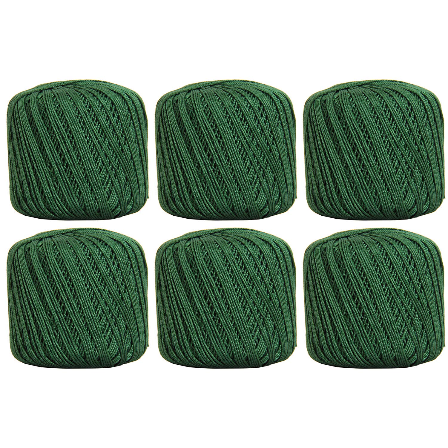 ThreadArt 100% Cotton Crochet Thread Size 3, 6 Ball Pack, Holly Green 39