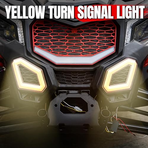 Miniatura 3 de A & UTV PRO Luces LED delanteras de acento de colmillos para Can Am Maverick X3 MAX Turbo R RR 2017-2023, luces auxiliares de firma con