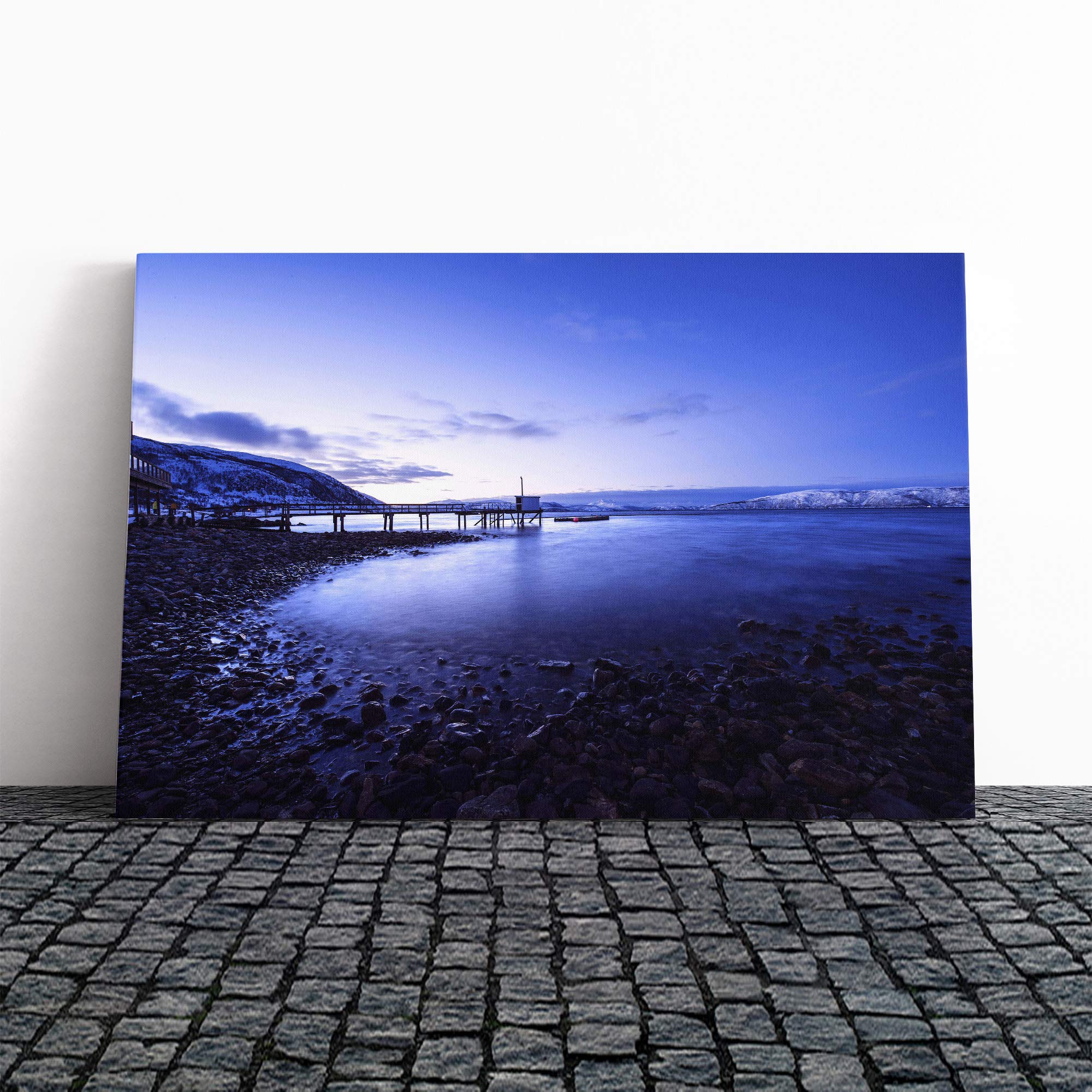 Landscape Iceland Lake (2) Canvas Print | Gallery Wrapped 30mm Frame Wall Art | 24x16 inches | Ready to Hang | Modern Landscape Picture | Living Room Bedroom Lounge Office