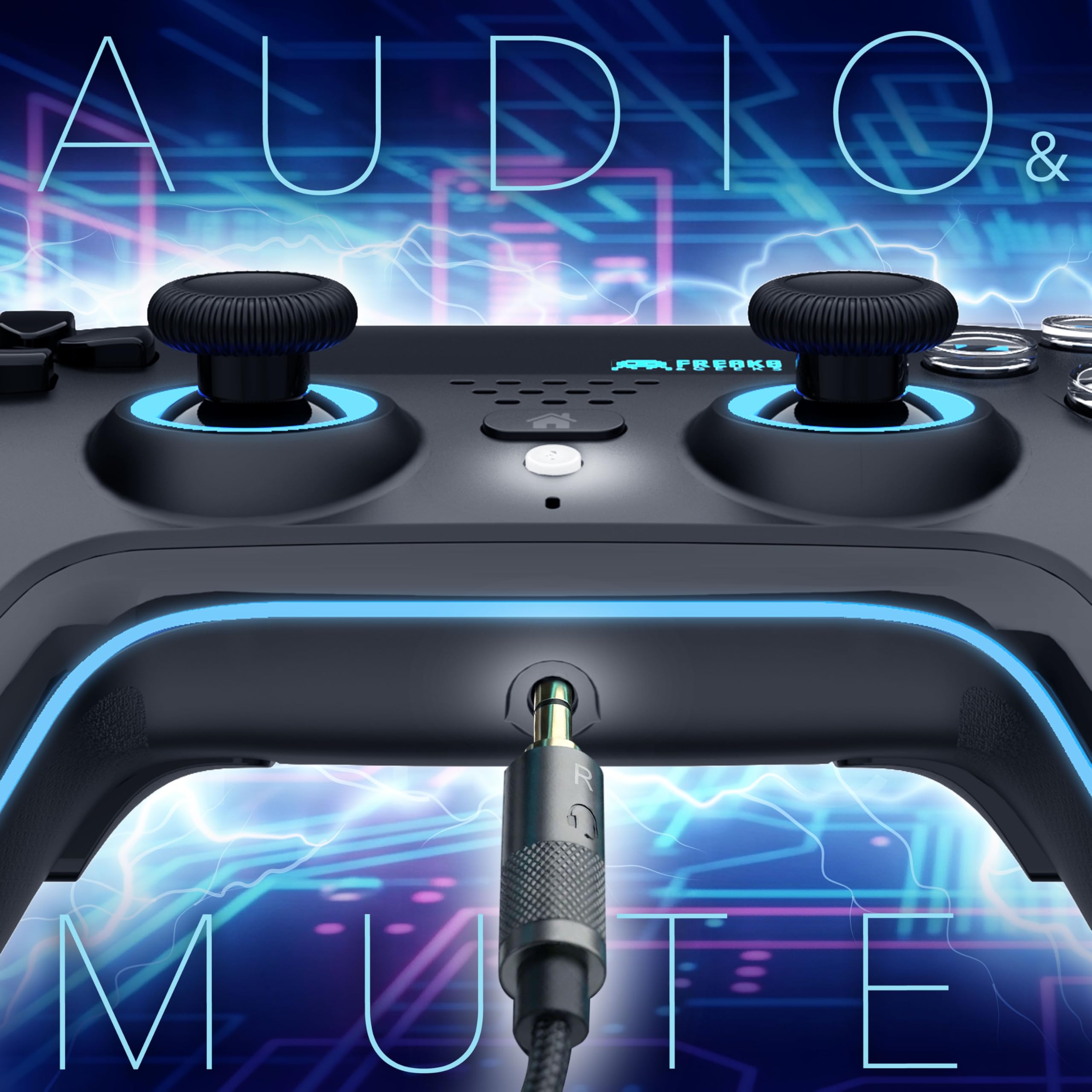 Freaks and Geeks-Mando Bluetooth para PS5 LED (Negro)