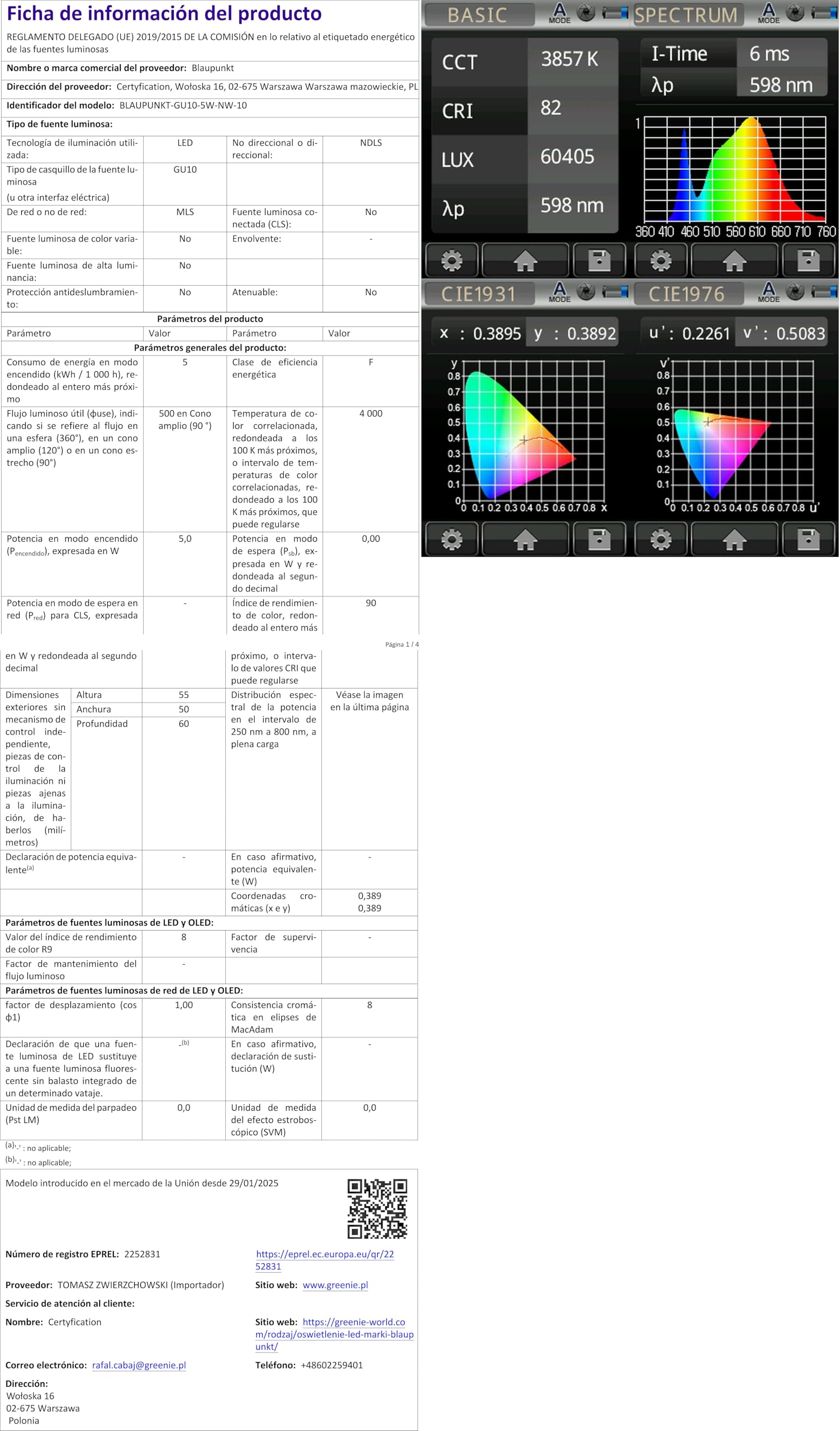 BLAUPUNKT LED GU10 Birne – Strahler – Reflektor – Tageslichtbeleuchtung – 5W – Ersatz für 50W – Naturweiß 4000K – Led Lampen – 475 Lumen – Energie- und Kostensparendes Licht – Spotlight – 10-er Pack