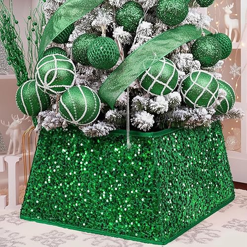 Miniatura 22 de XmasExp - Collar para árbol de Navidad, 33.5 pulgadas, falda para árbol de Navidad, decoración del hogar, anillo para árbol de Navidad, cubierta