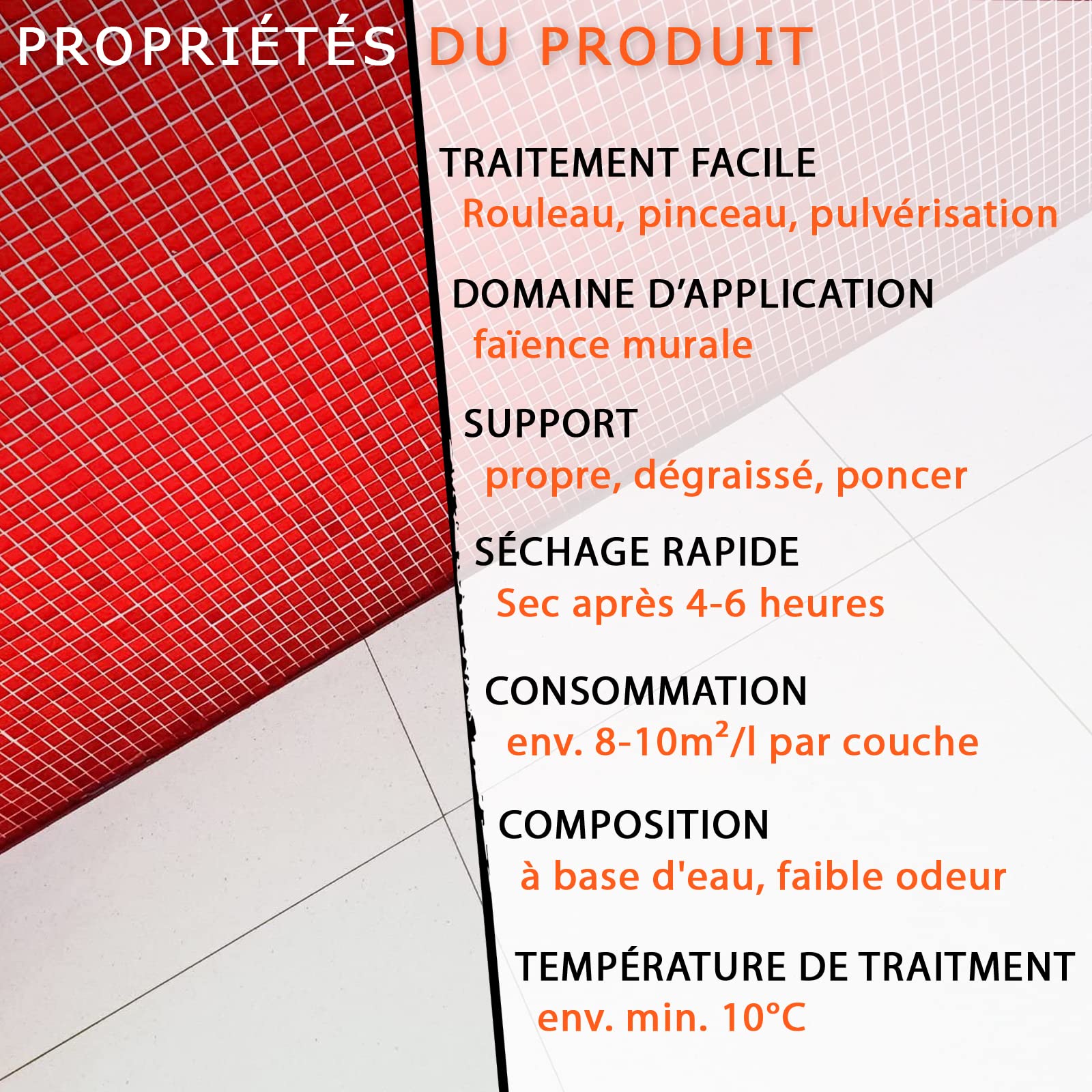BEKATEQ BE-713 Peinture pour carrelage 2,5 L Gris anthracite brillant satiné I Vernis pour carrelage intérieur & extérieur I Haut pouvoir couvrant & bonne adhérence I Pour cuisine, salle de bain, cave