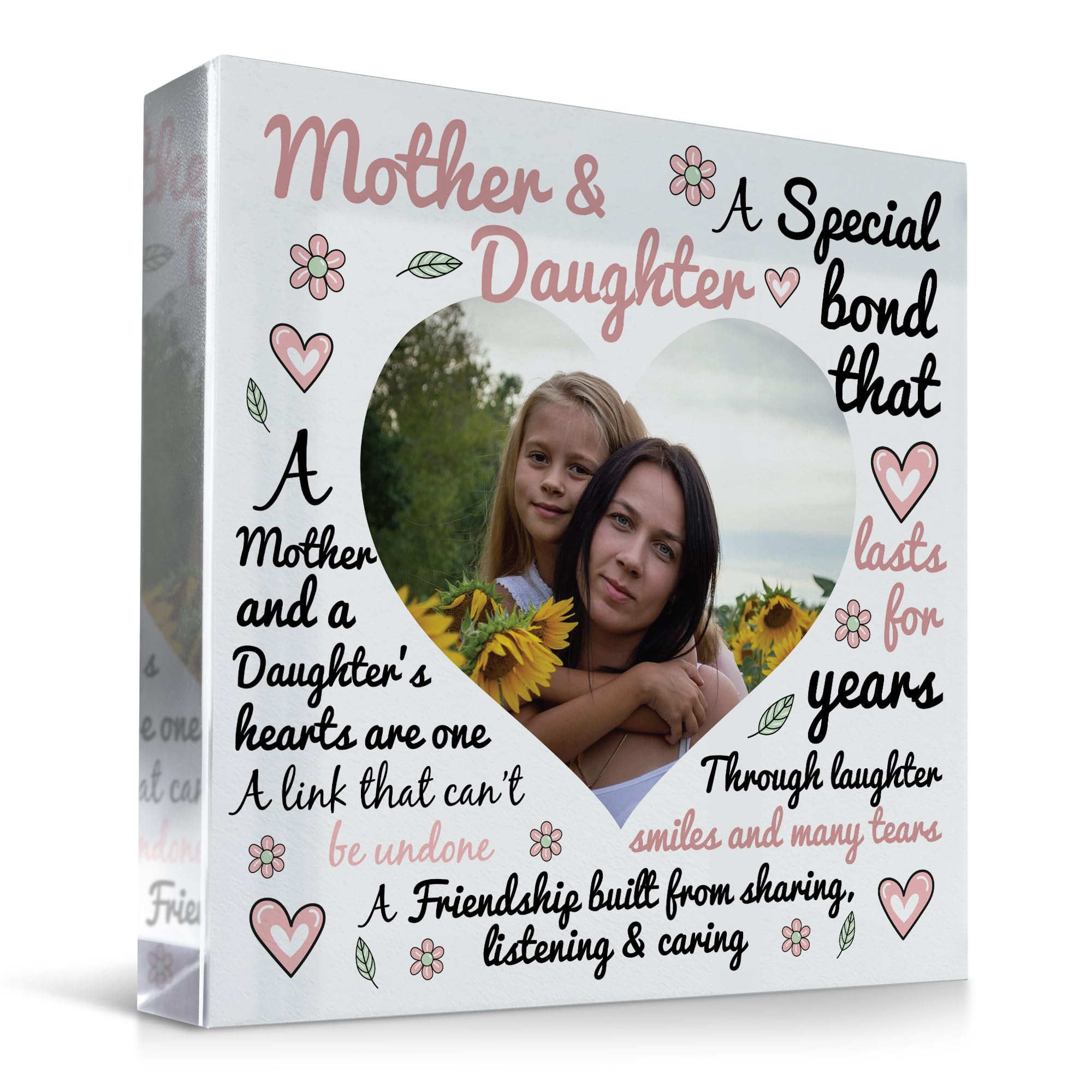 Red Ocean Personalised Mother And Daughter Gift, Photo Plaque, Mother Daughter Plaque, Mum Gifts, Mothers Day Gift, Birthday, For Her, From, Thank You For Mum