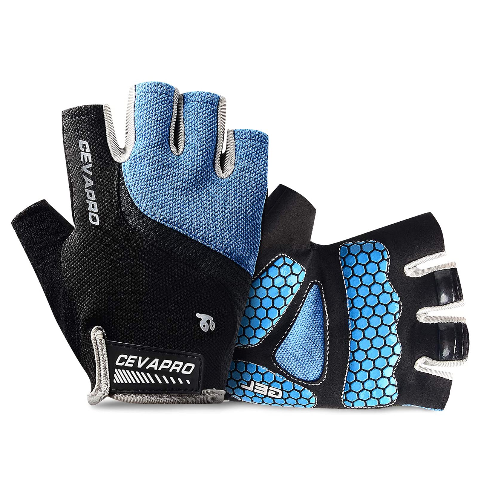 Cycling Gloves Bike Gloves for Men/Women, MTB Gloves with 5MM SBR Pad Shock-Absorbing, Anti-Slip & Breathable Fingerless Gloves, Biking Gloves for Mountain Bicycle, Riding, Gym, Running