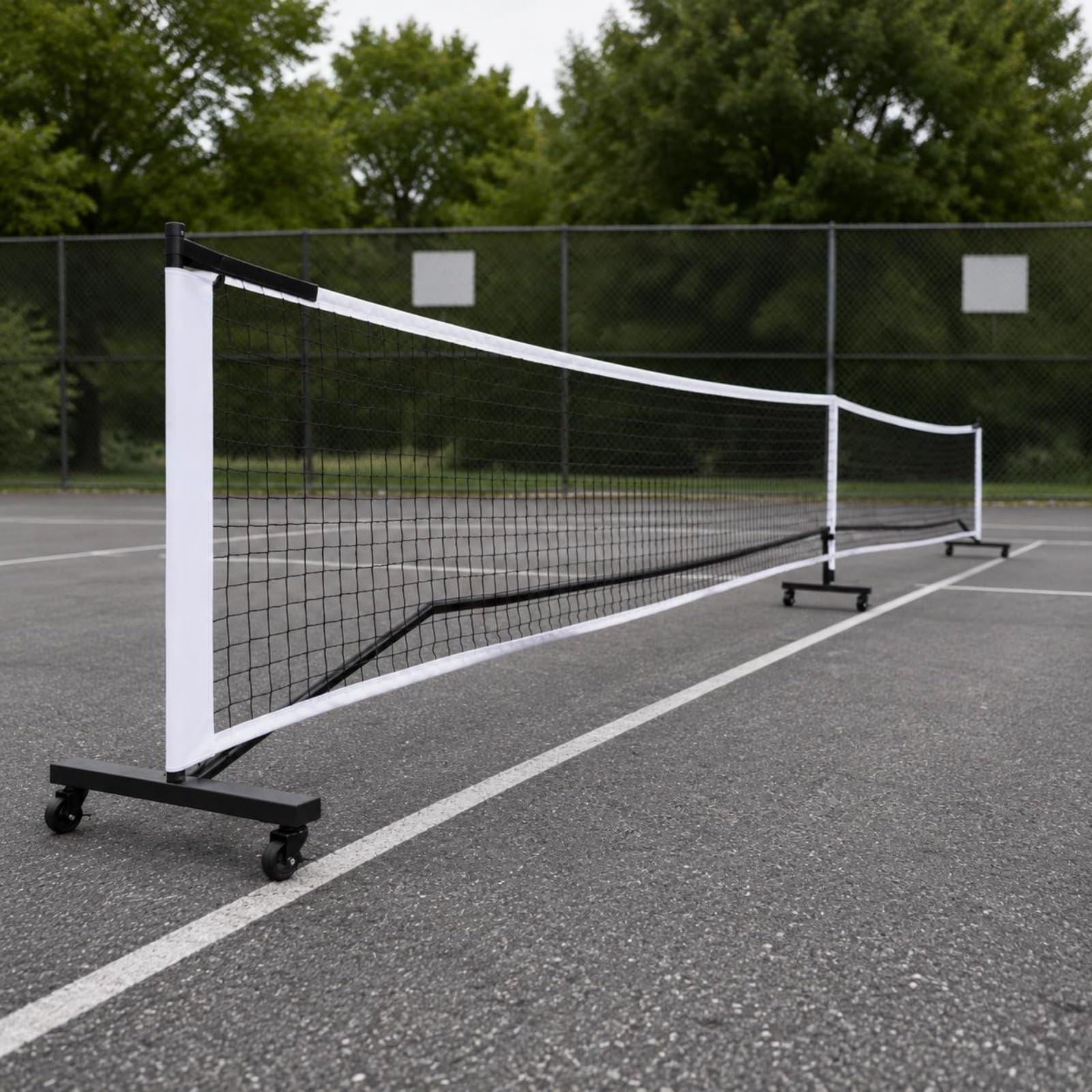Set Rete Pickleball 22 Ft Resistente Agli Strappi Rete da Pickleball Portatile Livello Professionale Attrezzatura Sportiva per Allenamento, Torneo