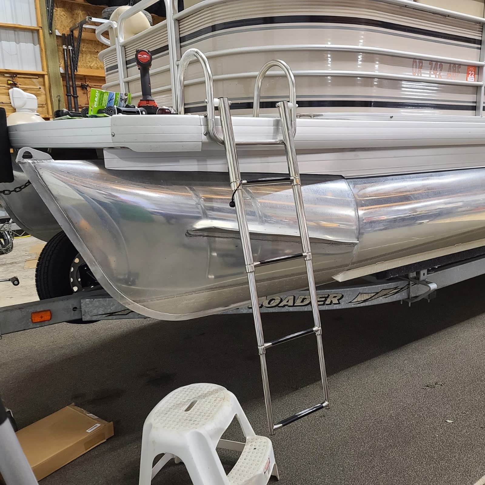 Buy ZJDYDY Boat Ladder 4 Step Folding Removable, Stainless Steel