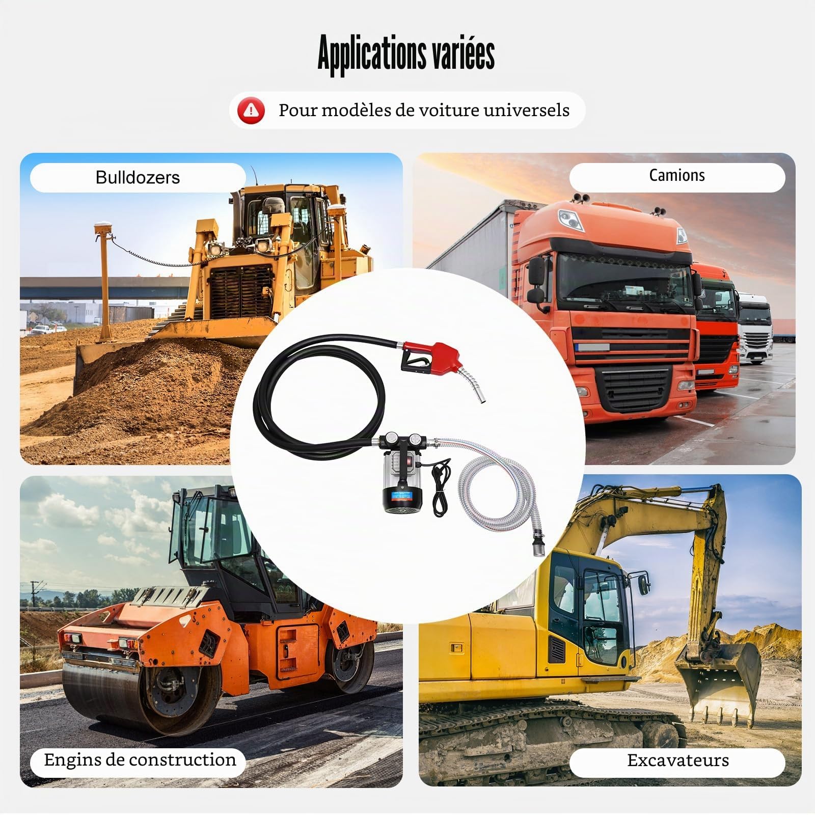 Pompe à diesel 230 V, 60 l/min, auto-amorçante, 550 W, pompe à fioul, pompe à carburant pour pelleteuses et bulldozers, vitesse 2800 tr/min
