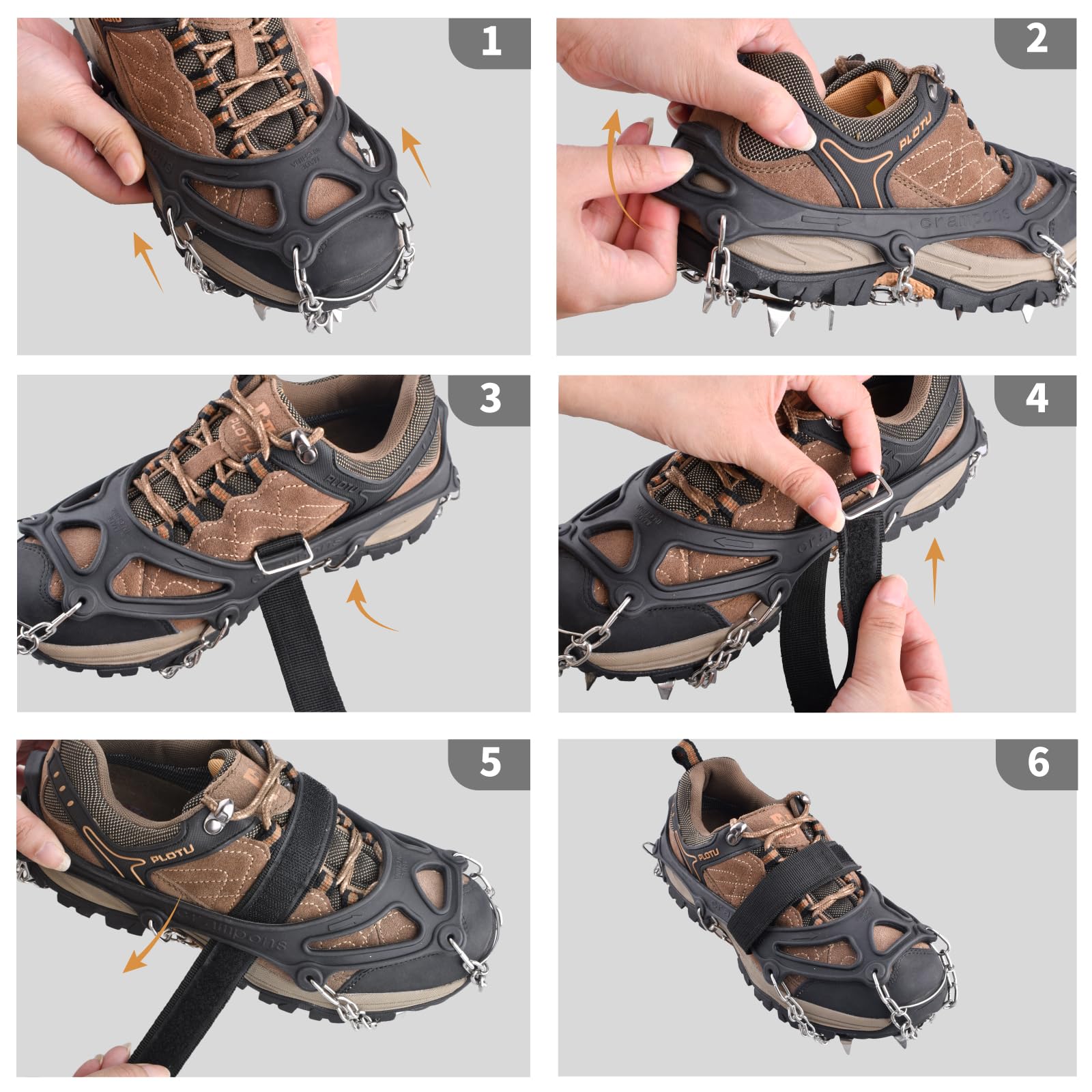 YAPJEB Tacchetti da ghiaccio Ramponi Ghiaccio Neve Grips 19 24 Spikes Traction Snow Grips antiscivolo Tacchetti da neve per scarpe stivali