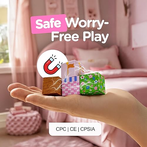 Miniatura 8 de Bloques de construcción magnéticos listos para regalar para niños, cubos magnéticos, juegos de construcción de juguetes de castillo de princesa con