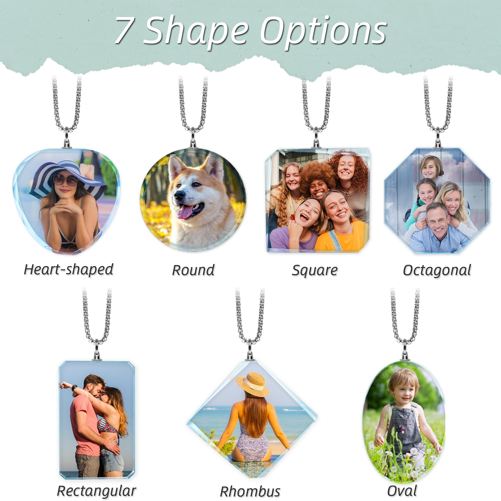 TEQUAN Custom Photo Car Rear View Mirror Crystal Hanging Ornament Decor Personalized Picture Car Rearview Mirror Pendant Charm — view 5