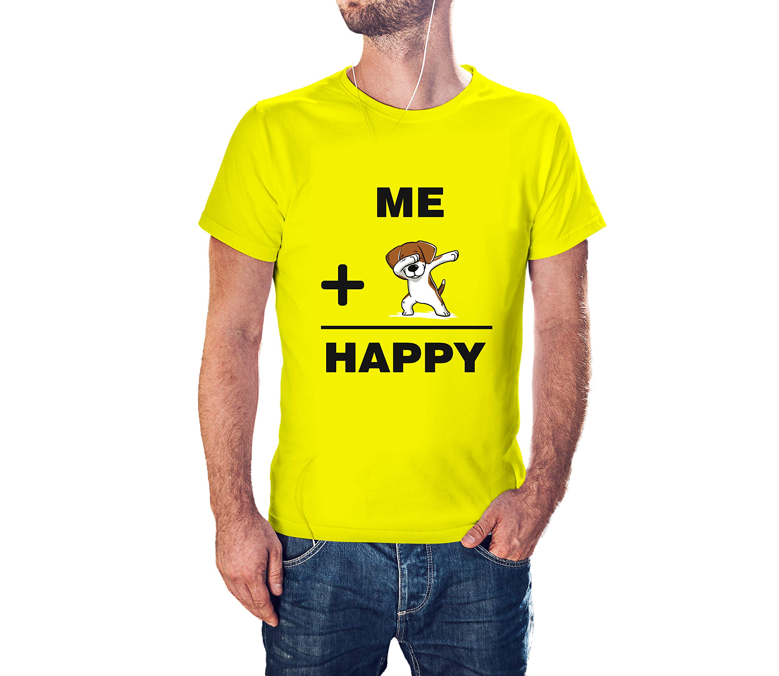 Volume 9 ME Plus Dog Happy 100% Cotton Round Neck Graphic Printed T Shirt for Men Women,Dog lovert Shirt, Dog Pattern t Shirt, Pet Lover t Shirt. Yellow (B09ZRVHY4F) Amazon Price History, Amazon Price Tracker