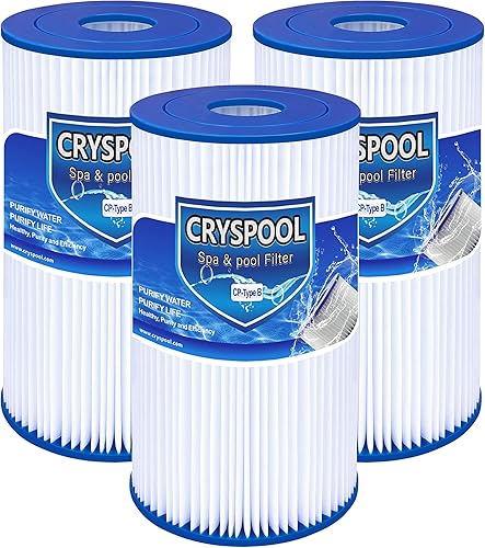 Miniatura 1 de Cryspool Filtro de piscina tipo B compatible con 29005E Easy Set Filtro de piscina, paquete de 3