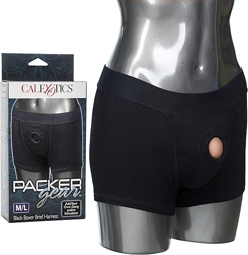 CalExotics Packer Gear SE-1576-10-3 - Arnés negro tipo bóxer para parejas, multicolor, M/L (paquete de 1), color negro