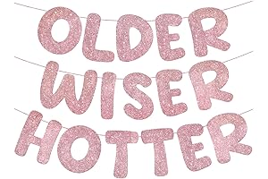 Fulmoon Pre-Strung "Older Wiser Hotter" Birthday Banner: A Sparkling Celebration for Special Milestones