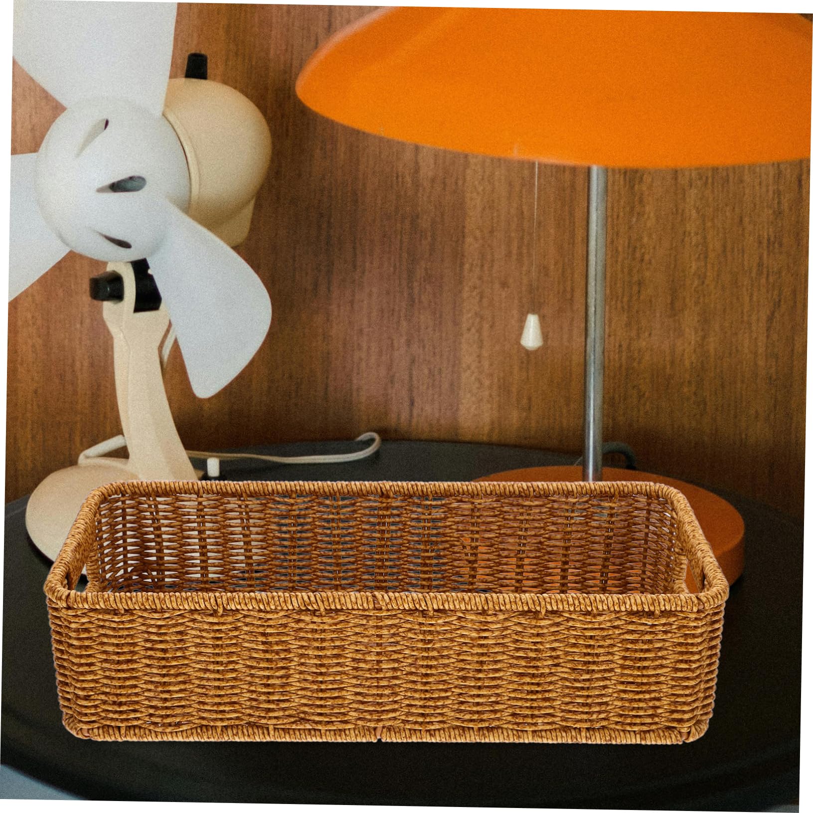 Amosfun 4 Piezas Cesta de Cubiertos de ratán Canasta de Almacenamiento de Utensilios de Cocina Organizador de Mesa para Cubiertos Cesta de Utensilios Tejida a Mano Cesta para vajilla
