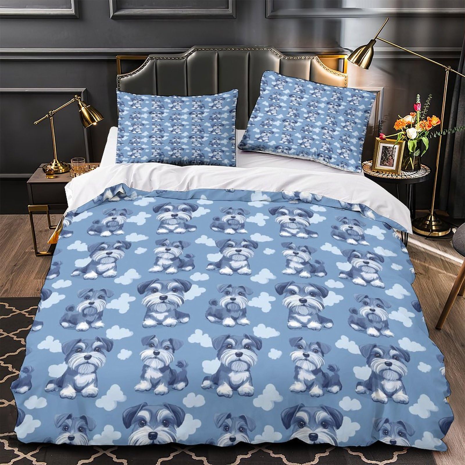 Parure de lit Noël 200x200cm housse de couette microfibre