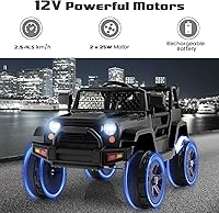 Vista 3 de OLAKIDS Camión de paseo para niños, vehículo eléctrico de 12 V con control remoto, juguete a batería para niños pequeños con 2 velocidades