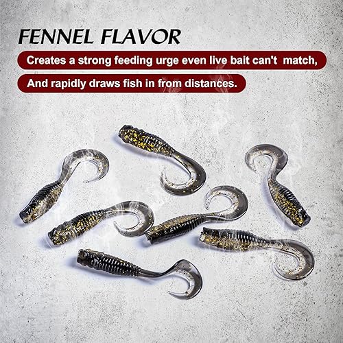 Miniatura 5 de 20 señuelos de pesca de plástico suave para pesca de agua dulce y salada, trucha Crappie Bass Culter Señuelos