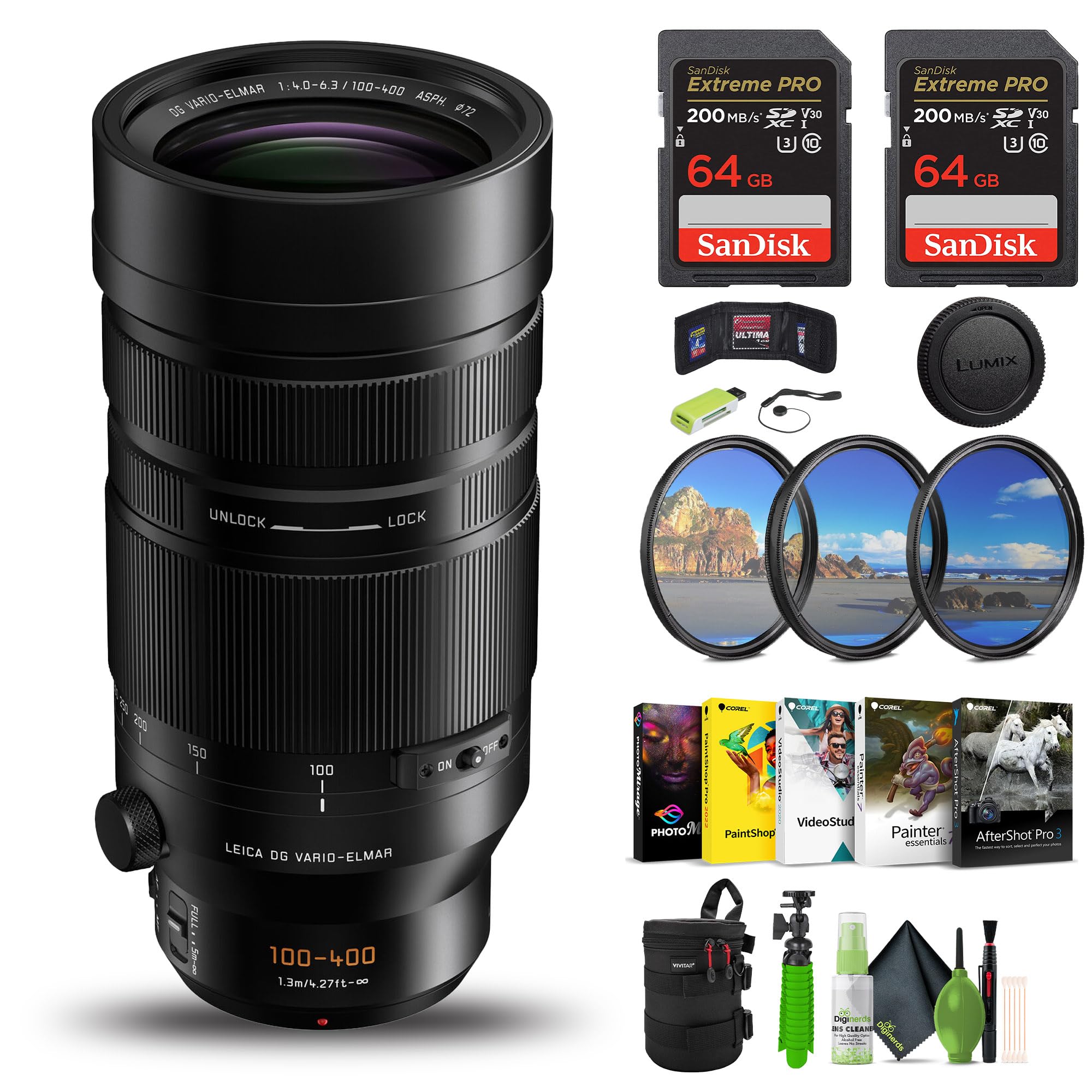 Étui Objectif étanche Panasonic Leica 100-400mm – Protection EVA – Double Zip – Sangle Ceinture – Pour Appareil Photo