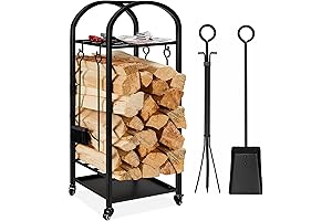 Best Choice Products Large Firewood Log Rack: XL 4ft 3 Tier Wrought...