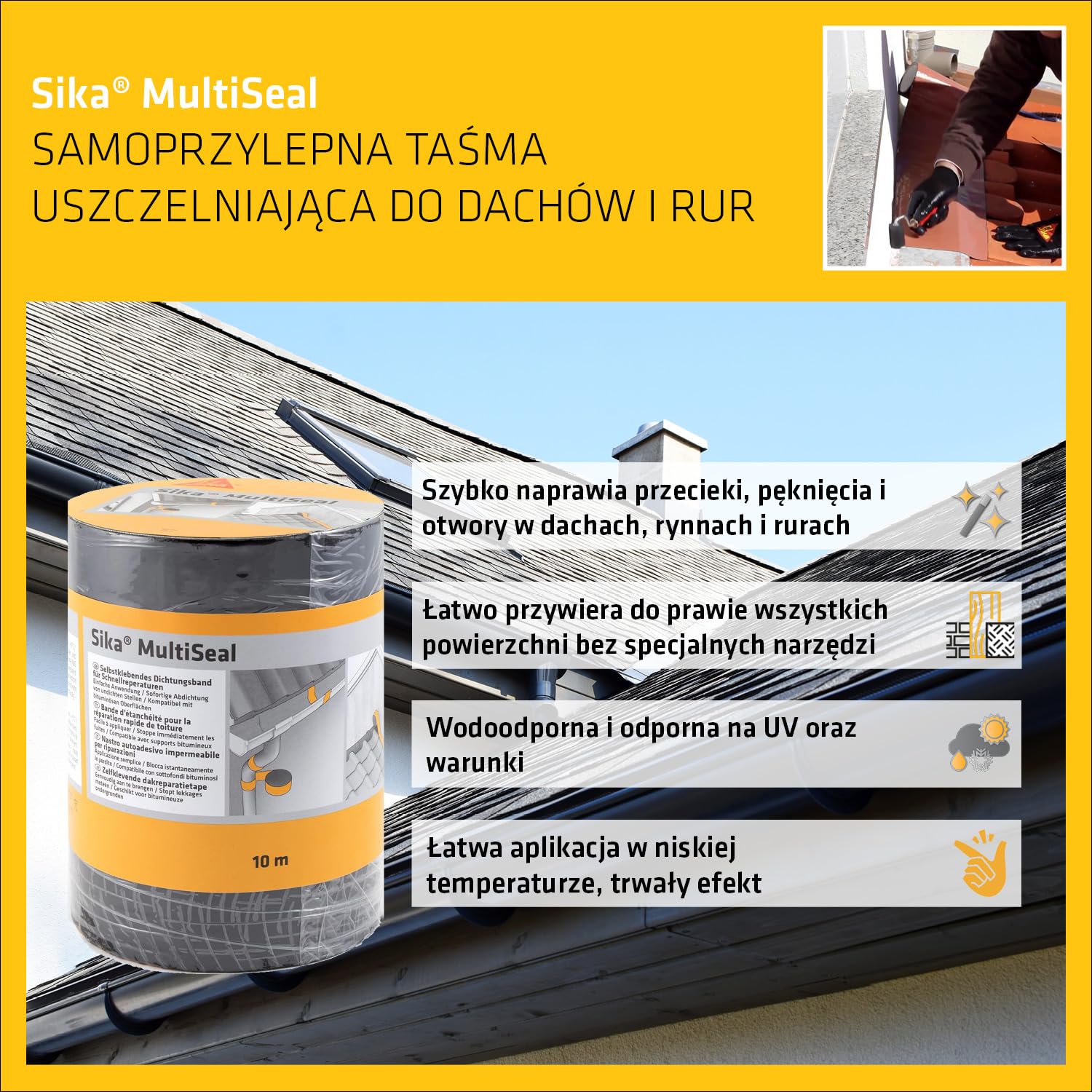SIKA - Taśma uszczelniająca - Sika MultiSeal - Szara - 10m x 200mm