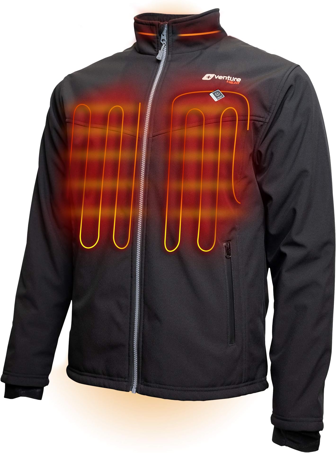 Venture Heat Men's Softshell Heated Jacket with Battery Pack - Windproof Electric Coat Outerwear, Outlast 2.0