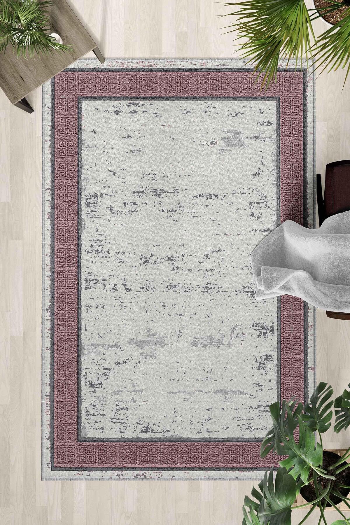 Monnhein Çok Renkli Halı 0035 - Yıkanabilir, Kaymaz Taban, Dijital Baskılı, Leke Tutmaz, İnce Hav, Modern Salon, Oturma Odası, Yatak Odası ve Mutfak için Dekoratif Halı