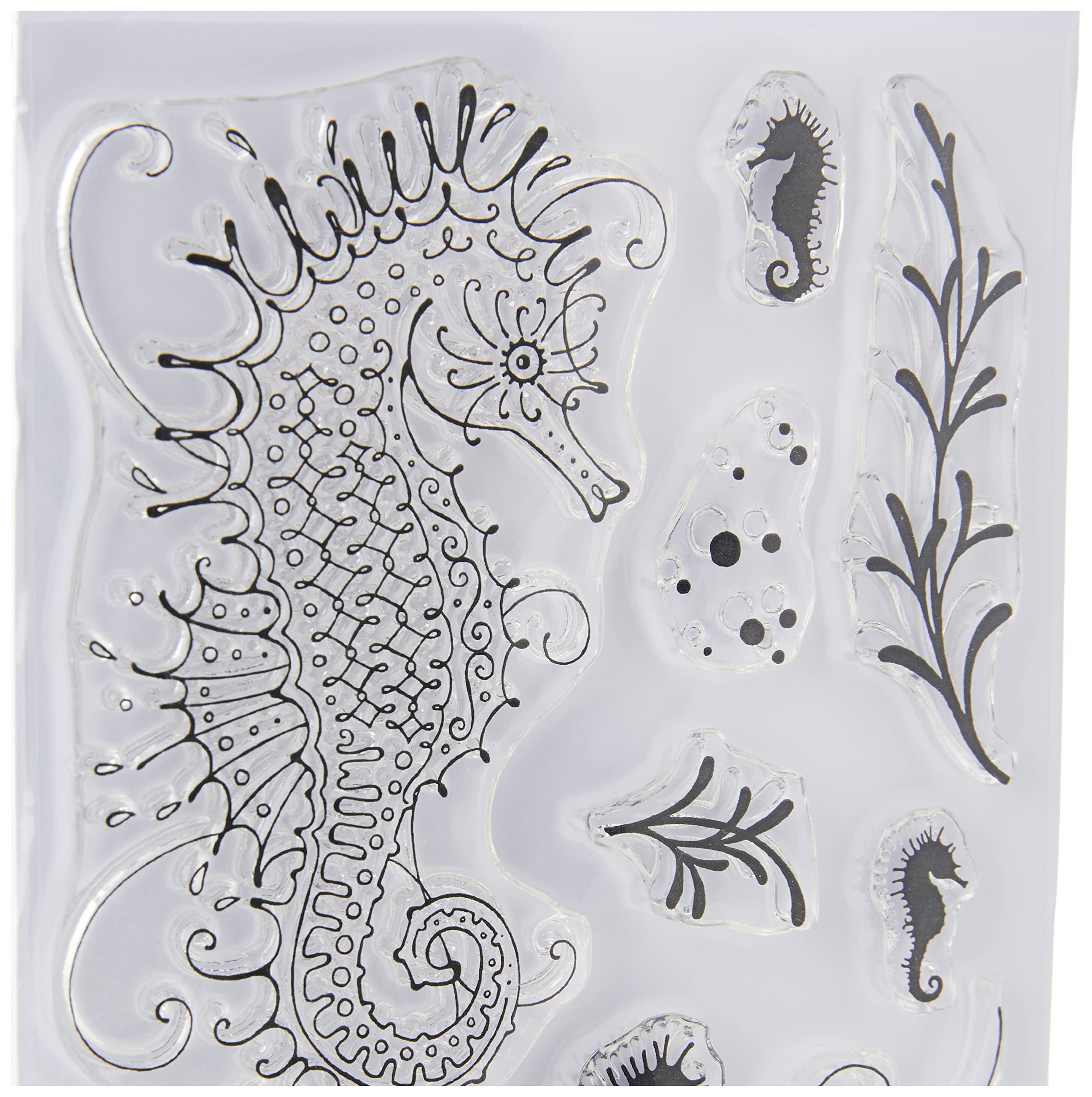 Pink Ink Designs A6 Clear Stamp Set Seahorse, Transparent - Image 2