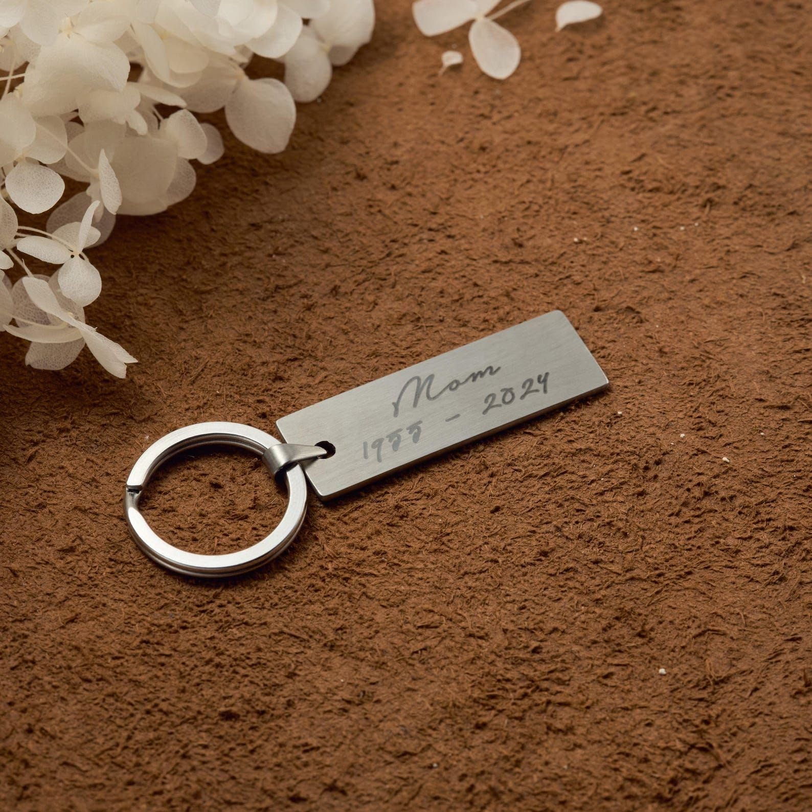 Marcador real llavero hombre llavero de acero inoxidable personalizado con huella del pulgar Drive Safe I amor You personalizado recuerdo hecho a mano aniversario