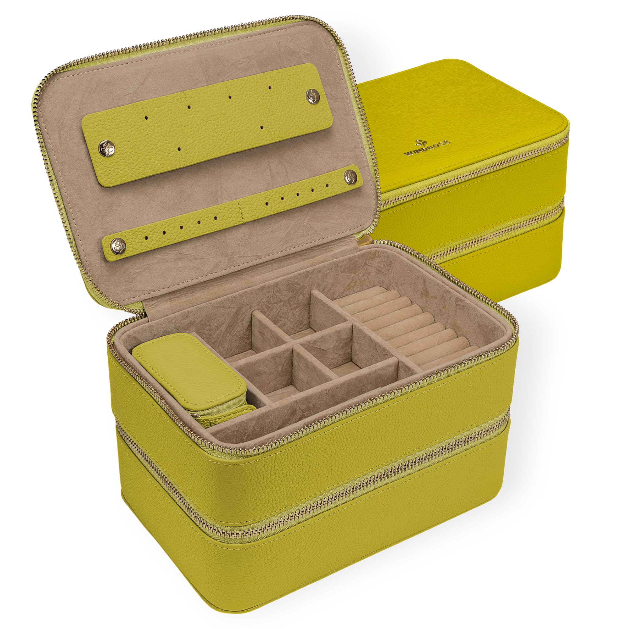 Windrose Szkatułka na biżuterię Aurora Jewelry Case Lime jasnożółta