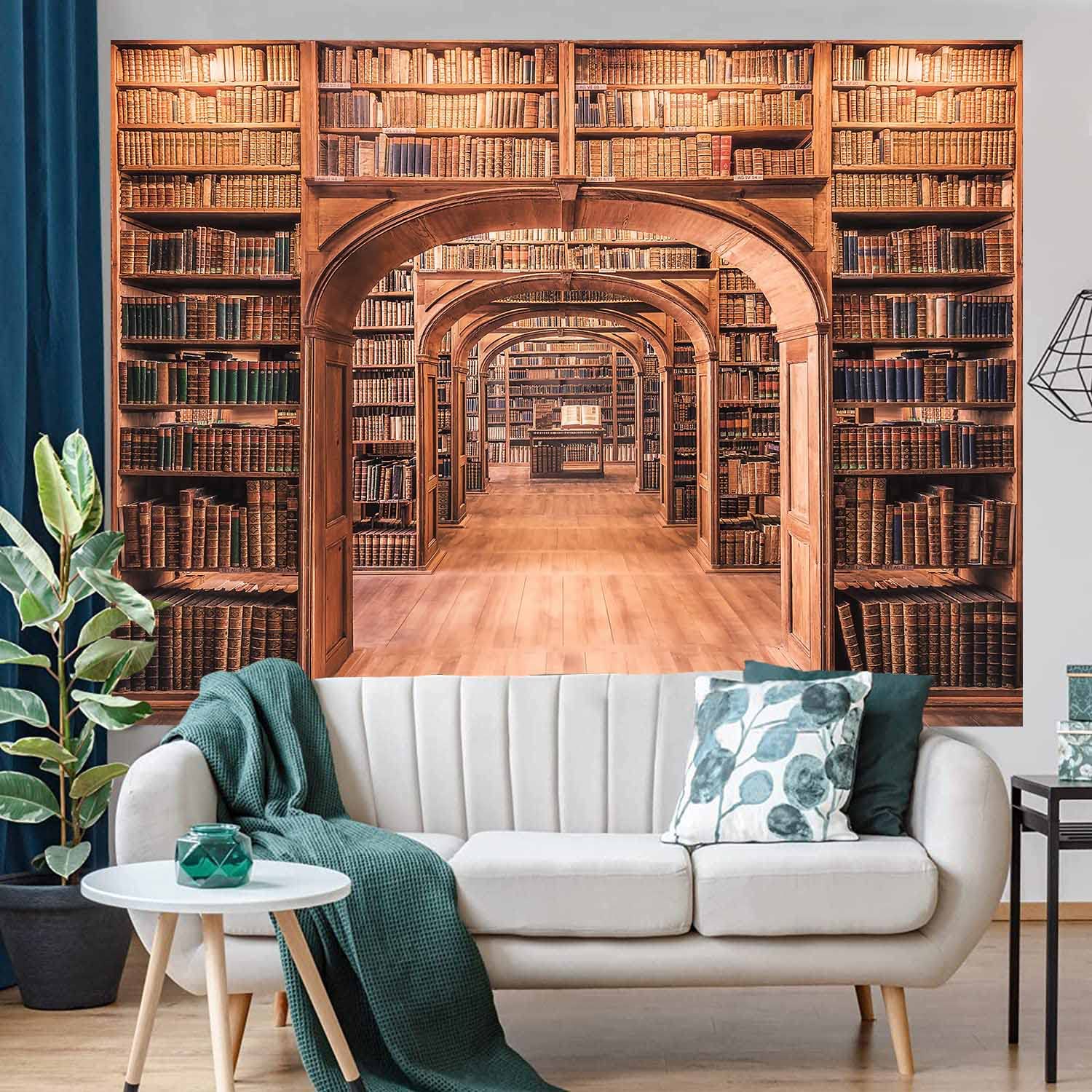 Vintage Bookshelf Backdrop LYWYGG 7x5FT Bookshelf Backdrop - Vintage ...