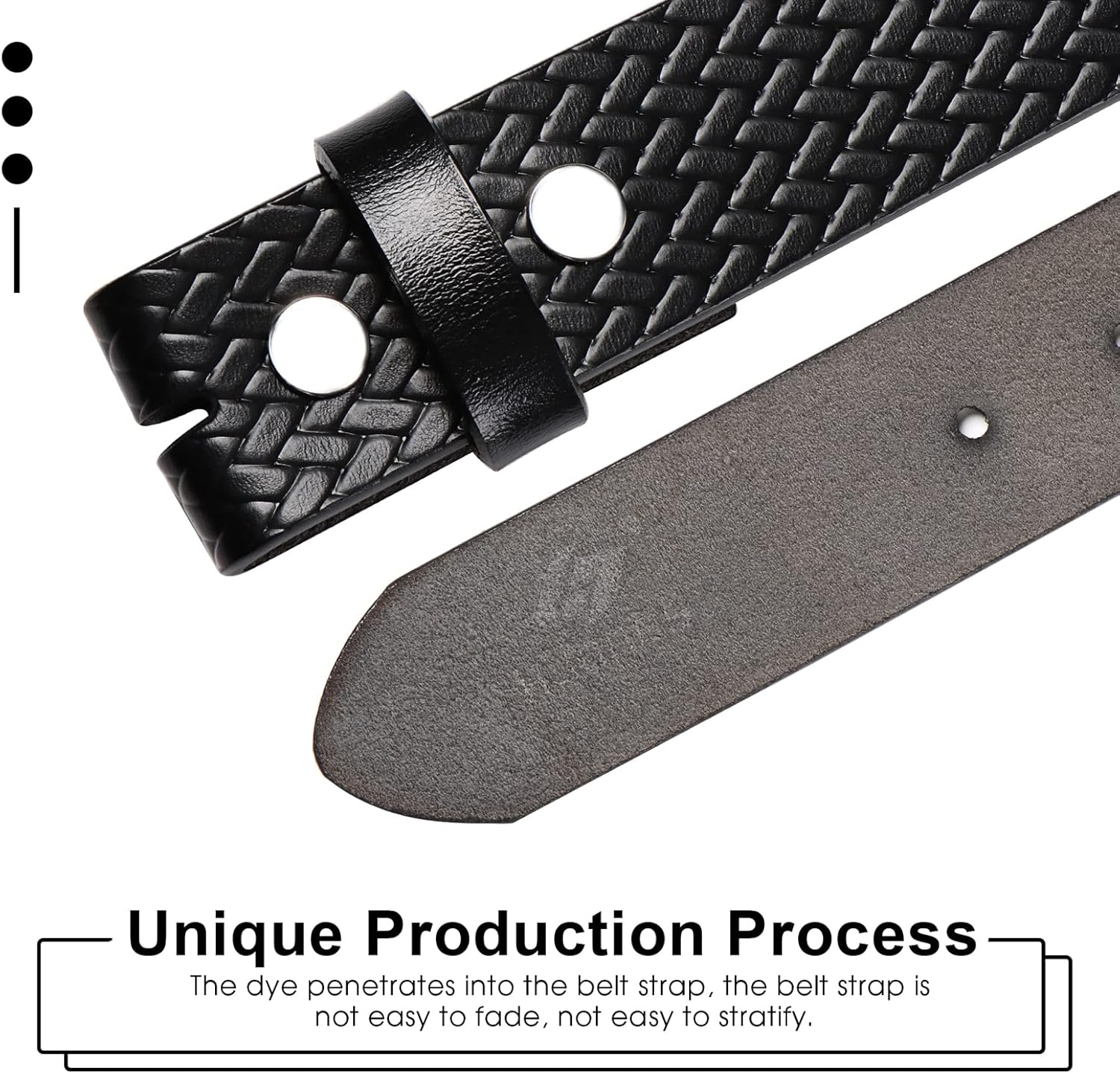 HJones Western Belts for Men without Buckle,Cowboy Belt Buckles for Men,1.5" Wide Genuine Leather Belt No Buckle - Image 4