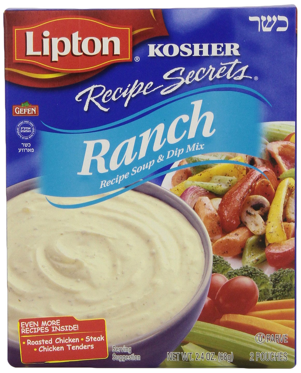 Lipton Soup And Dip Mix - Recipe Secrets - Ranch - Kosher - Packet - 2.4 Oz - Case Of 12