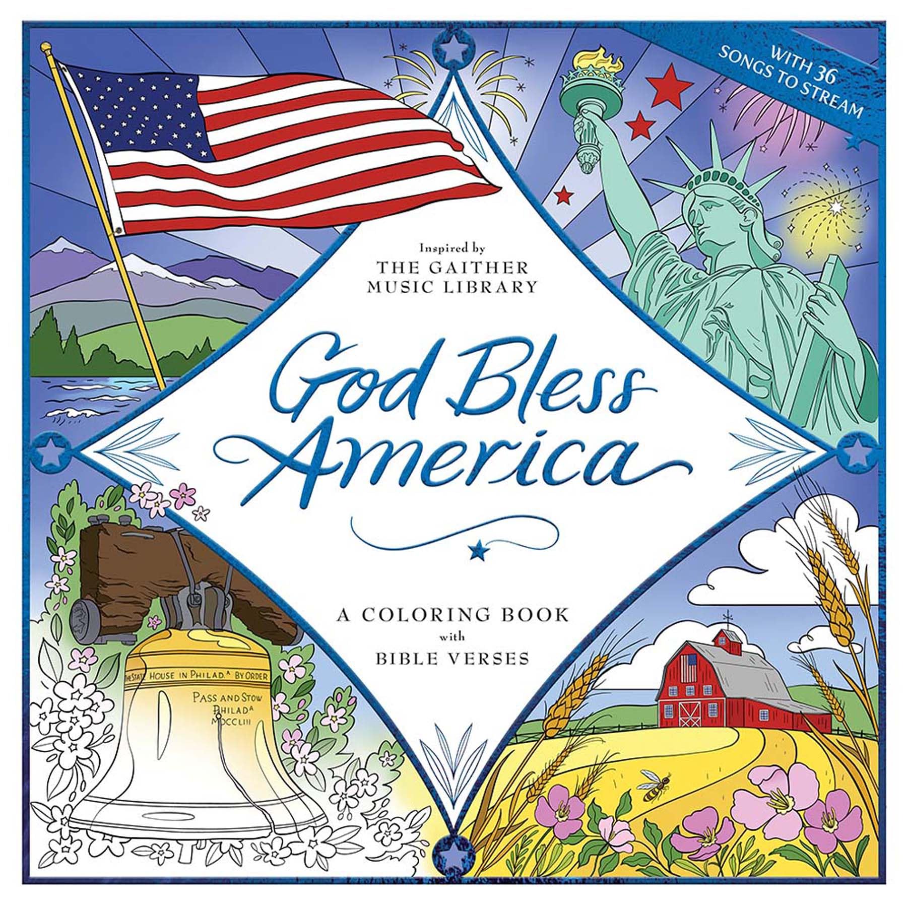 God Bless America: A Coloring Book with Bible Verses by Gaither Music Group