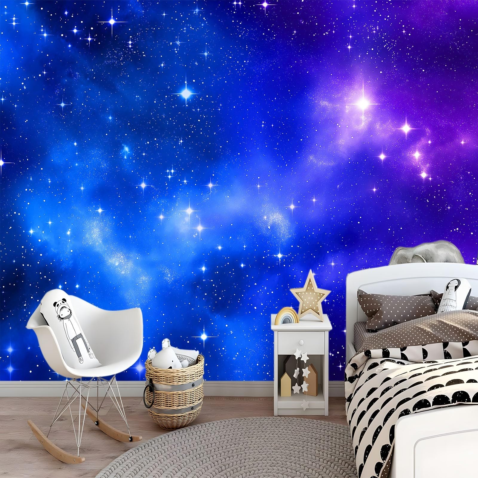 Carta da parati panoramica Stile Sogno con Cielo Stellato Galassia, 250 x 175 cm – Murale decorativo XXL, murale in TNT decorazione da muro per camera da letto, soggiorno o cameretta bambini