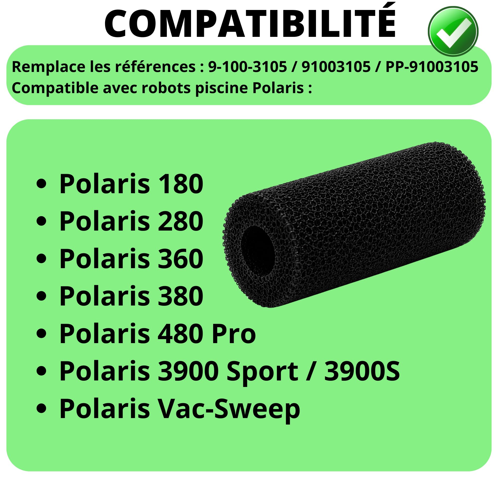 PHONILLICO Lot de 12 Brosses Mousse Queue Robot Compatible Polaris 180 280 360 380 480 Pro 3900 Sport