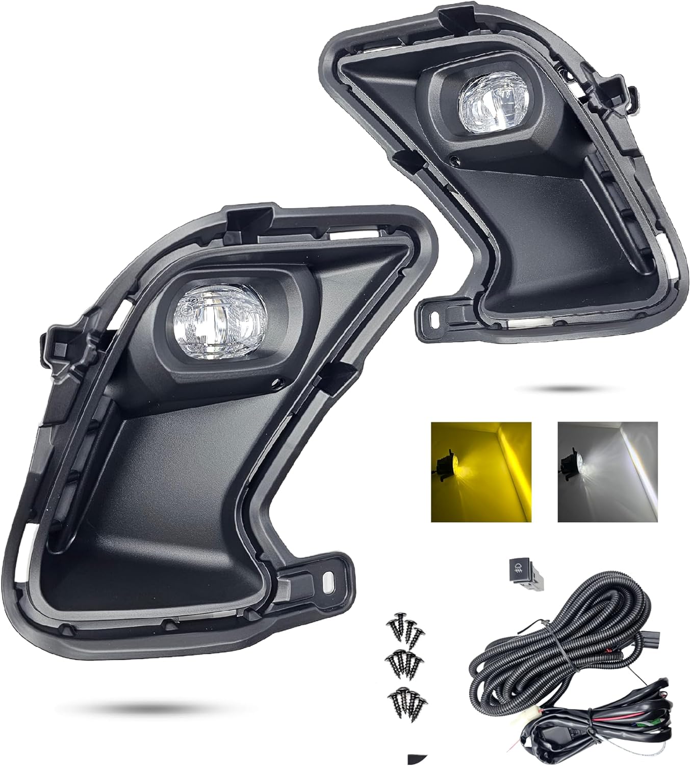 Compatible With 2024-2025 Toyota Grand Highlander Dual Color White Yellow Fog Light Kit