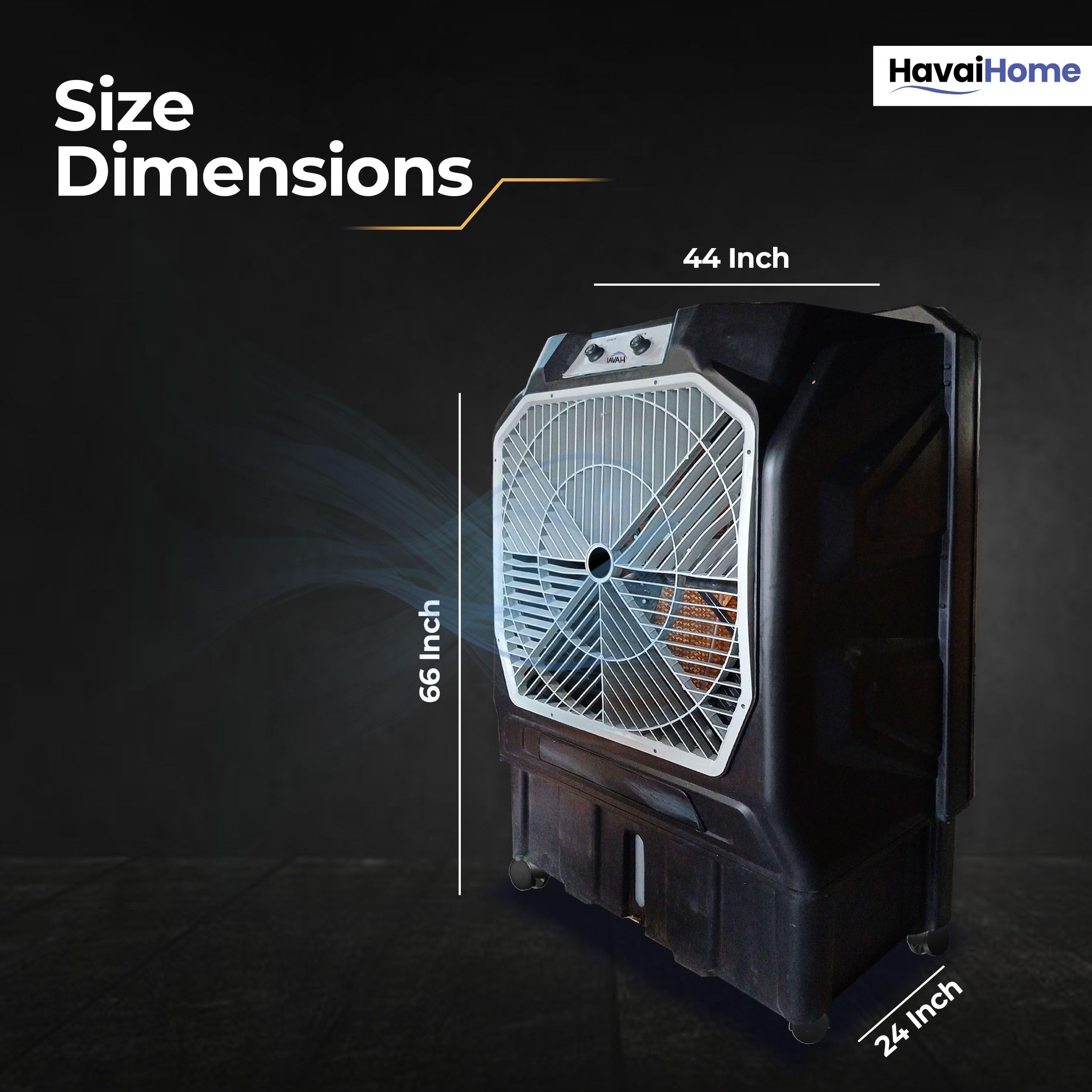 Havai Thunder 200 Tent Cooler | 30-Inch Heavy-Duty 3-Leaf Blade | 10,000 m³/hr Air Delivery | 175 Litre Water Tank | 550W Powerful Motor | Single-Phase Aluminium Winding Motor|1-Year Warranty) | 4
