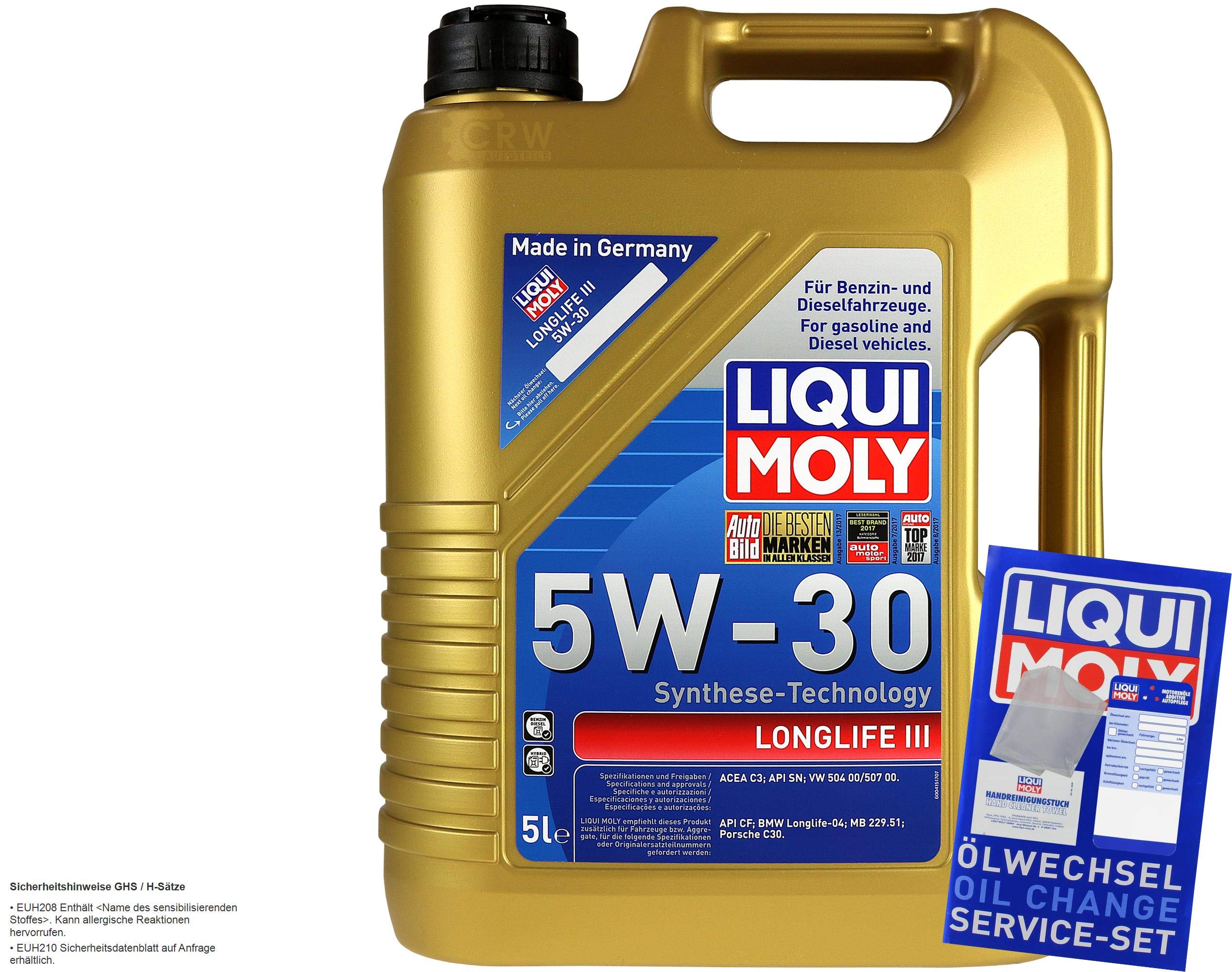 69325335 Filter Set Inspektionspaket 7 Liter Motoröl Longlife III 5W-30 MANN-FILTER Ölfilter