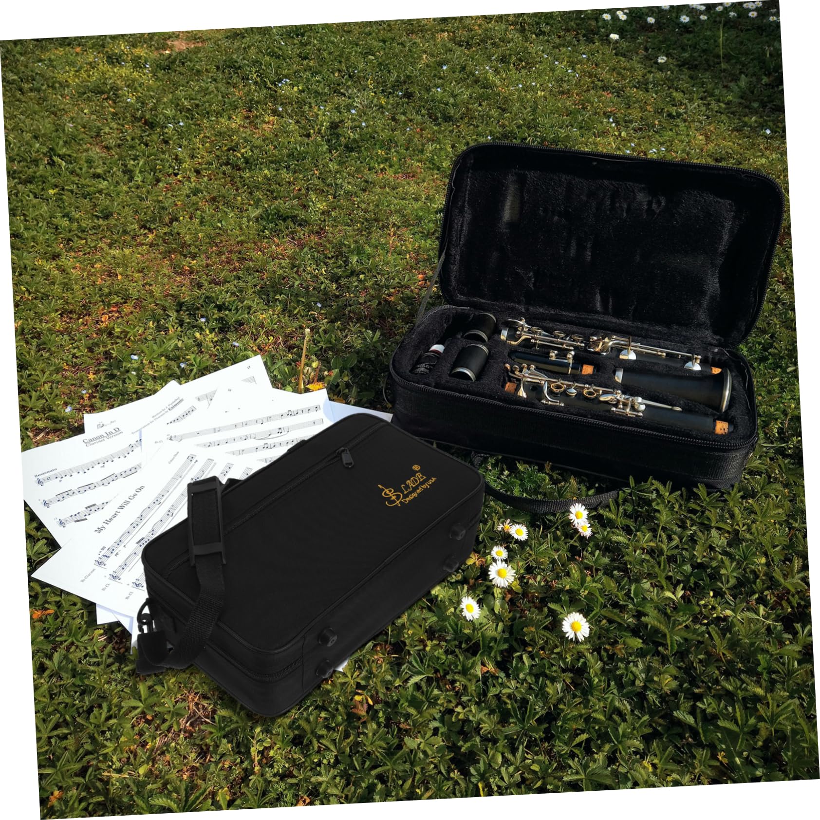 Kisangel Box Clarinet Storage Bag Lightweight Oxford Cloth Clarinet Case with Handles Secure Protection for Wind Instruments for Outdoor Performances and Travel