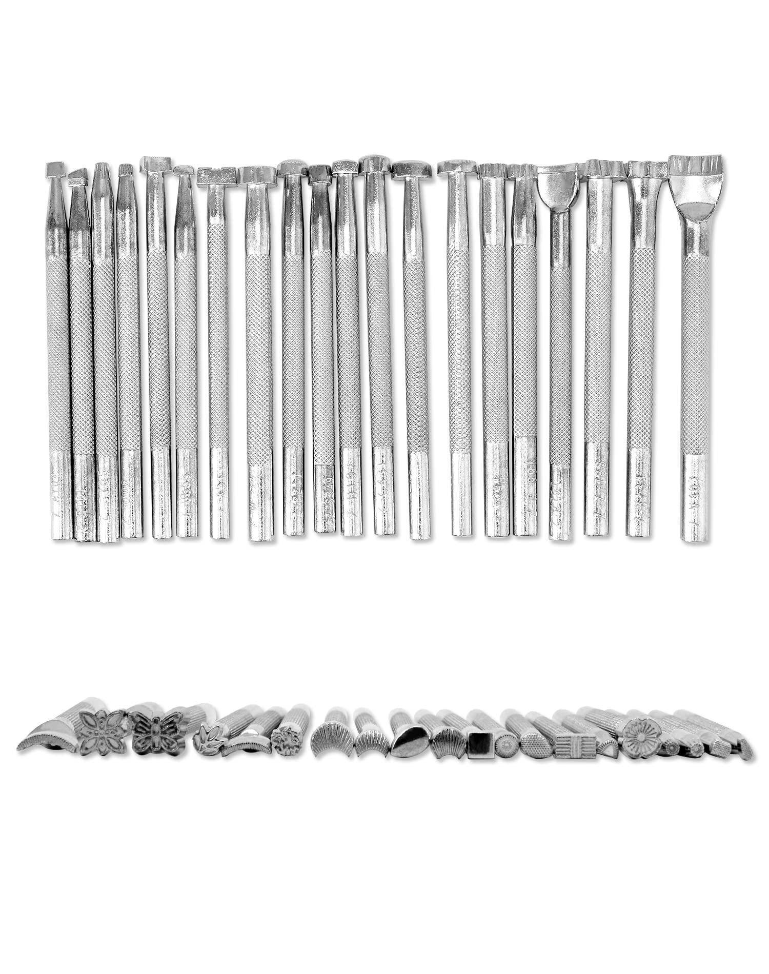 QWORK® 27 Pezzi Kit di Strumenti Artigianali in Pelle, Timbro e Martello in Nylon, Coltello da Intaglio, per Realizzazione Artigianale in Pelle