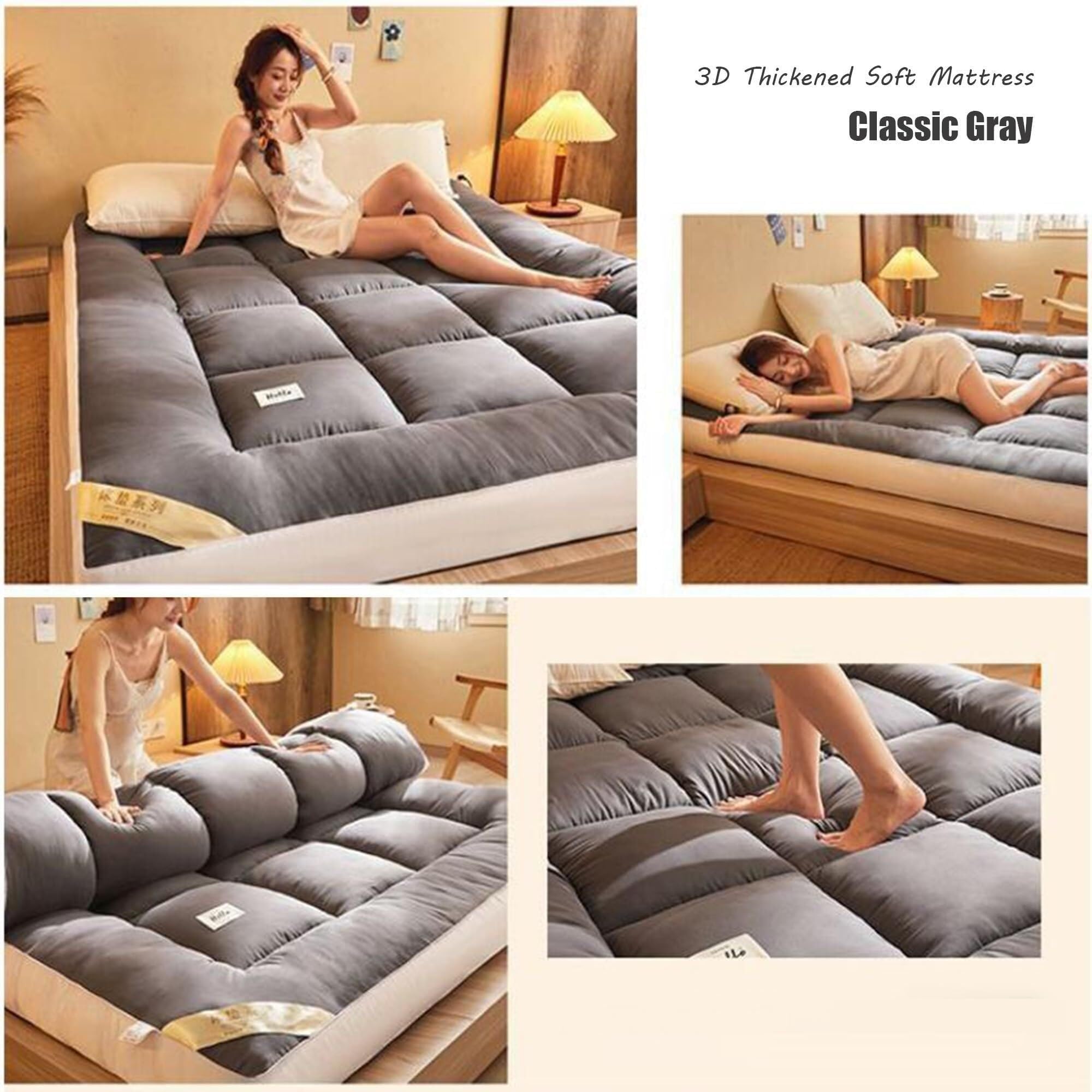 Colchón japonés portátil, colchón Acolchado Grueso Mejorado, colchón de futón Relleno de algodón, colchón Plegable para Dormitorio de Estudiantes, Cama de Invitados, sofá Cama