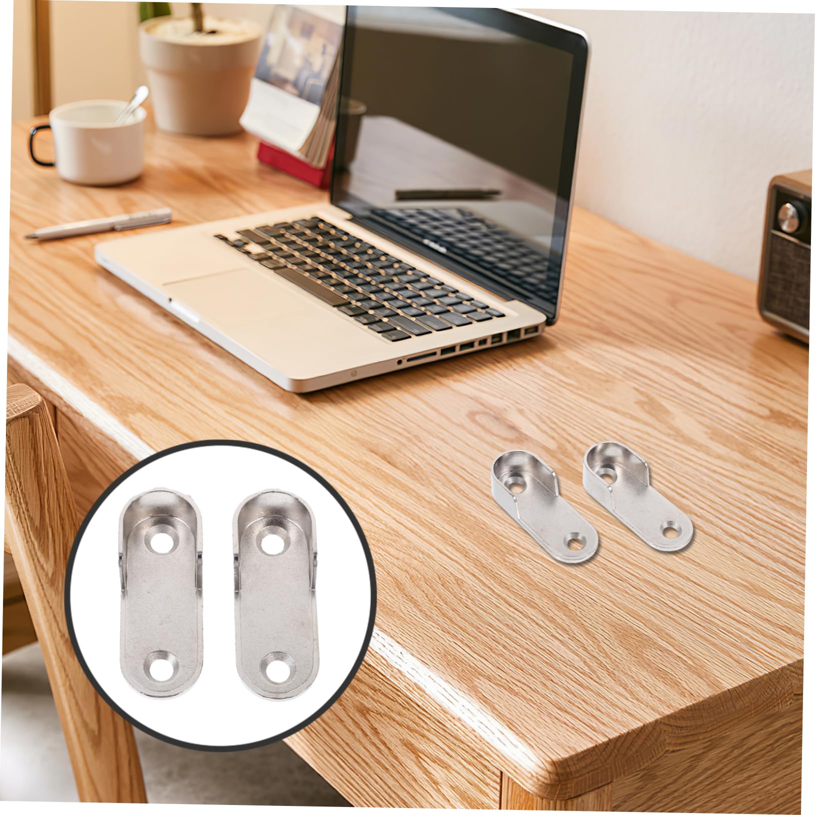 PRETYZOOM 6pcs Heavy Duty Closet Rod Holders Shaped Flange Sockets for Wardrobe Bathroom Clothes Bar Brackets Easy Installation for Towels Garments